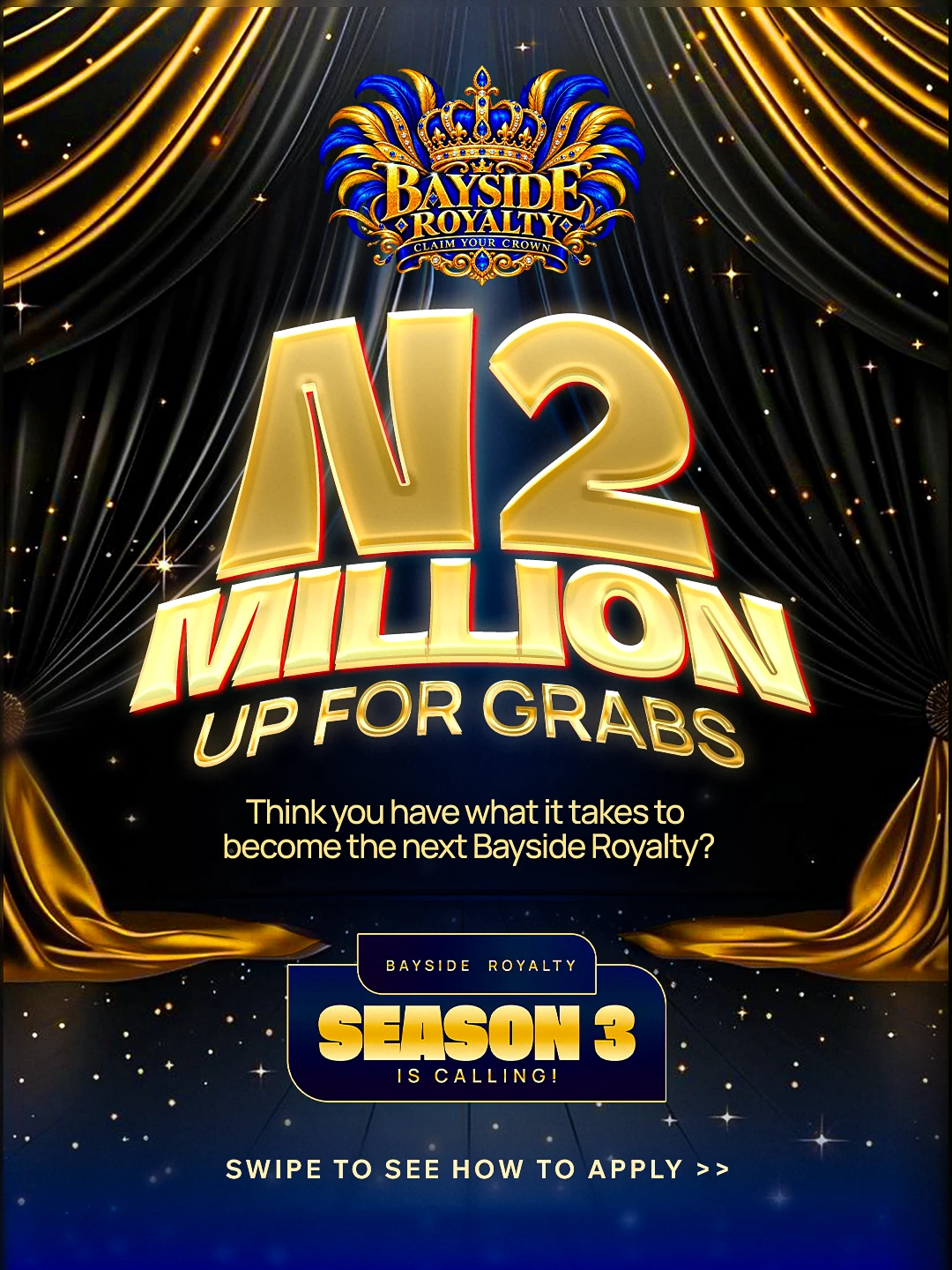 Bayside Royalty Season 3 casting campaign artwork inviting applicants to see how to apply.